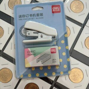 Mini Stapler and Staples Set Coin Flips Collectors Tools Crafting